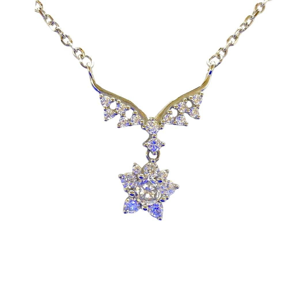 925 Silver Swiss Collet for Women, High Quality White Gold Plated 'Star of Love'