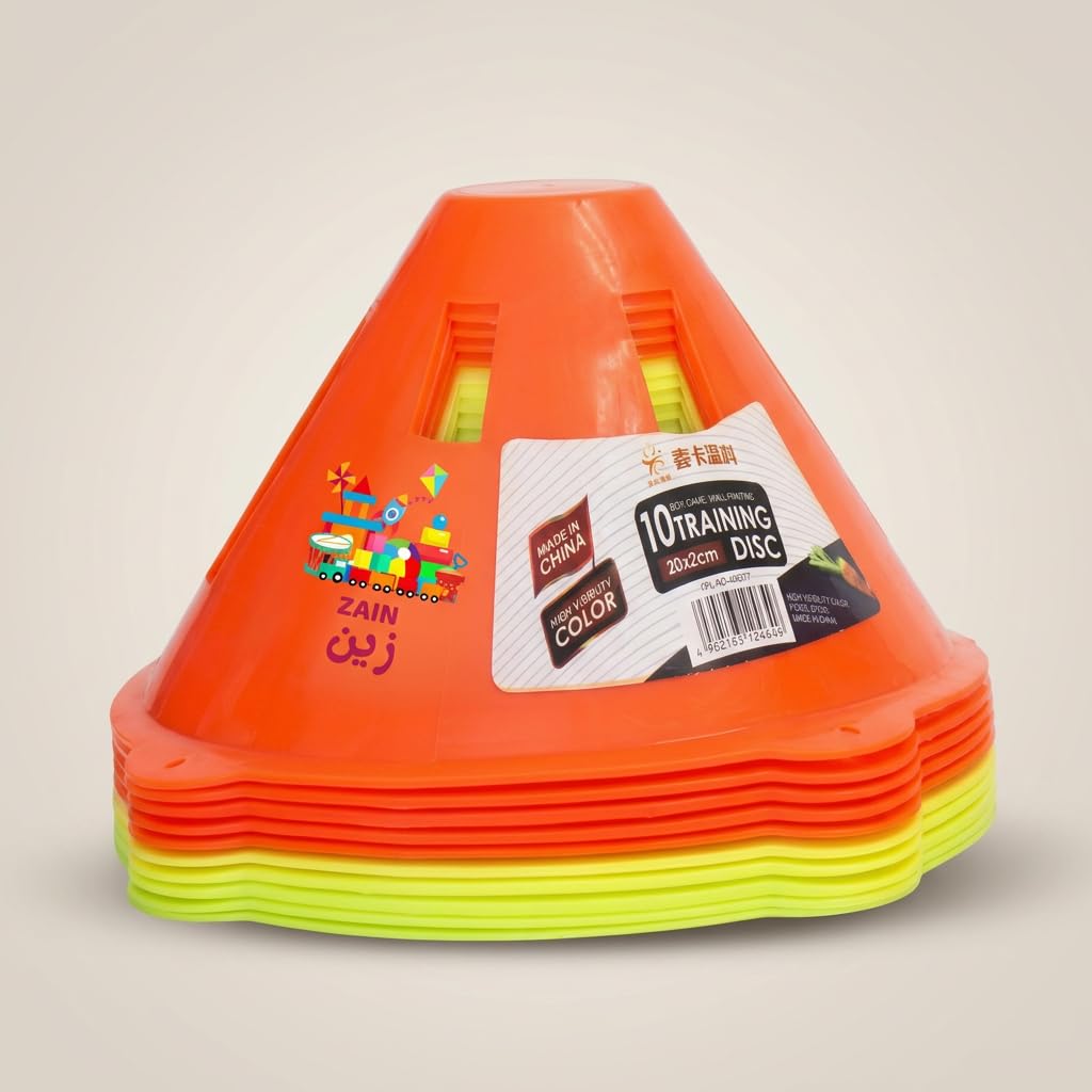 GHAZAL brand sports training cones, designed to improve agility and speed during football drills and other sports.