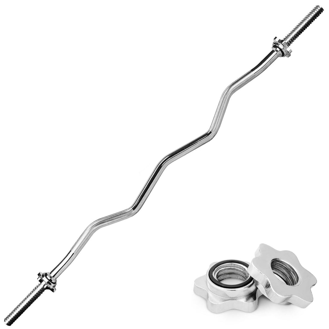 Chromed Barbell Dumbbell Weightlifting Bar with Spin Locks