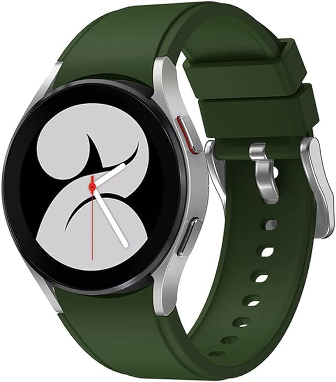Nopatia Ribbed Silicone Band Compatible with Samsung Galaxy Watch 4 Classic/Watch 4, Soft Waterproof Sport Strap with Quick Release Pins, 20mm