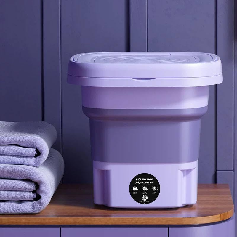 Portable Folding Washing Machine, 12L Capacity, with Timer, Travel and Vacation Use (purple, green, blue) the color choosen randomly