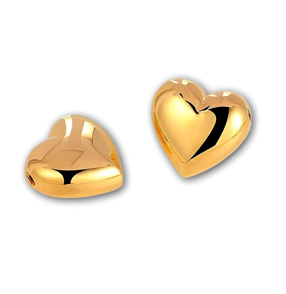 Gold heart earrings-bold chunky heart jewelry, designed for women who like unique and stylish accessories for everyday events