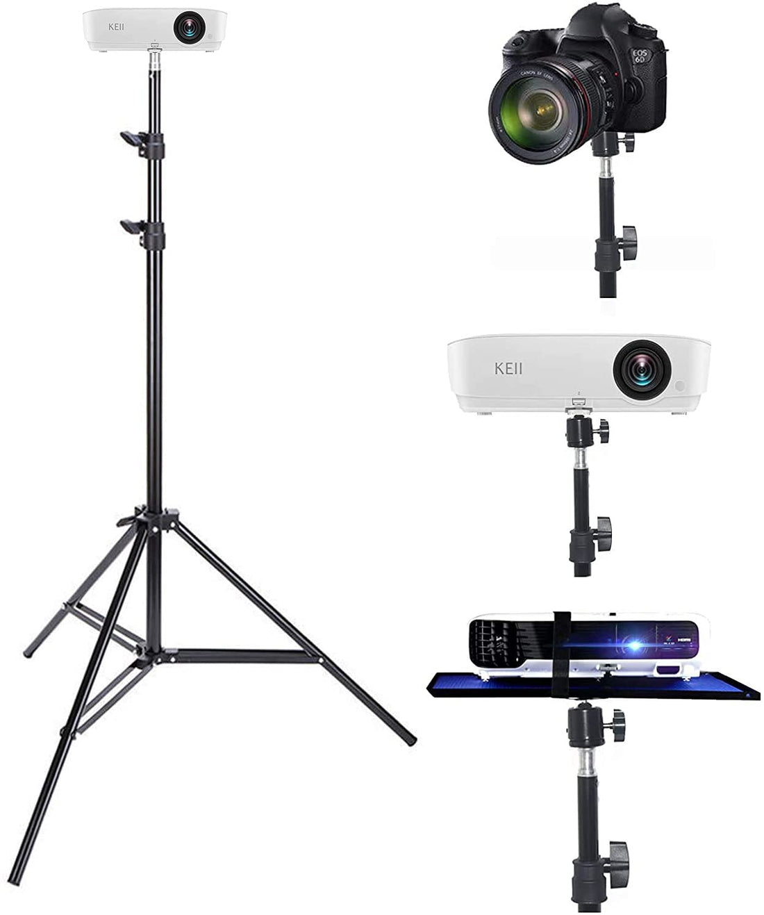 Coret Mini Projector Stand, Lightweight Portable Projector Photography Light Stand Camera Tripod Flexibly Floor Stand Holder, inculded 360° Rotatable Head,30-72in