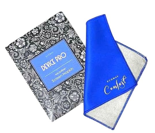 EcoWay Microfiber Laptop Device PRO Screen Towel for TV and Computer Monitor Has Two Sides Soft Blue Face for Polishing and Coarse Gray Face to Remove Dirty and Streak Without Leaving Scratches