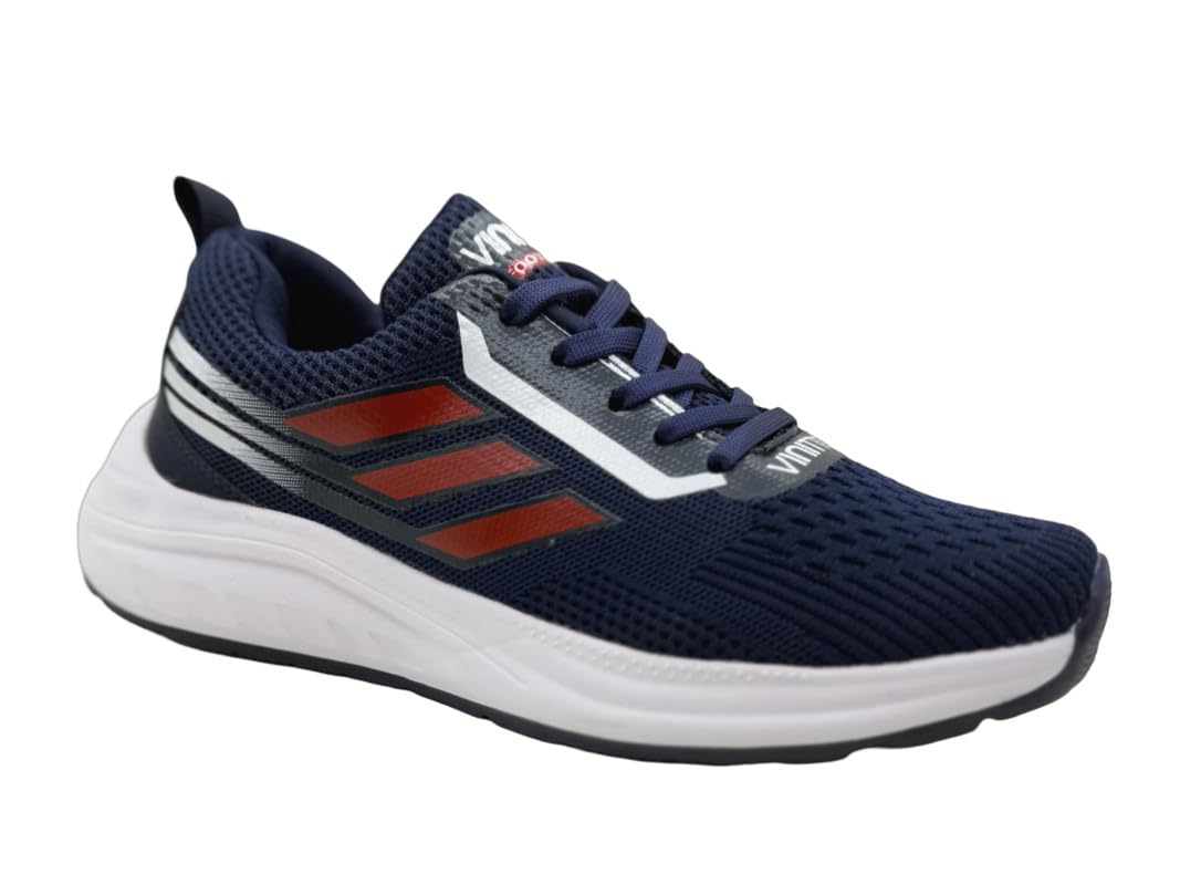 703326-7033260306- Vinitto Men’s Sports Sneakers with EVA Sole – Comfortable Athletic Running Shoes - Navy, 46 EU