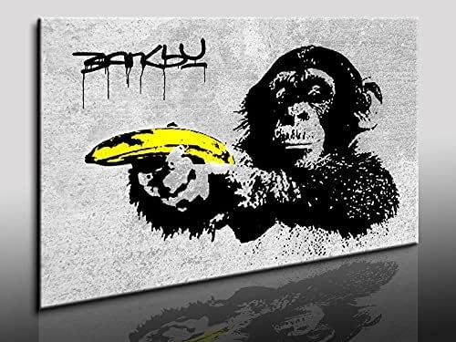 Banksy Graffiti Street Art. Canvas 100x70x2 cm/canvas on stretched on wooden frames Art prints; Canvas prints; Murals; Posters; Paintings; Pop Art; Art Decor images.