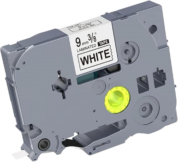 Compatible Laminated Label Tape Cartridge TZ-221 9mm Black on white for Brother PTH-110 and PTE-110