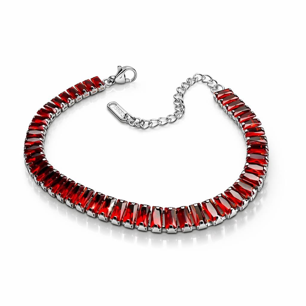 Women's Tennis Bracelet Luxury Cubic Zirconia Shiny Square Cut Fashion Multi Color Daily Wear and Occasions Adjustable Silver Plated Durable Lobster Clasp 1 Piece