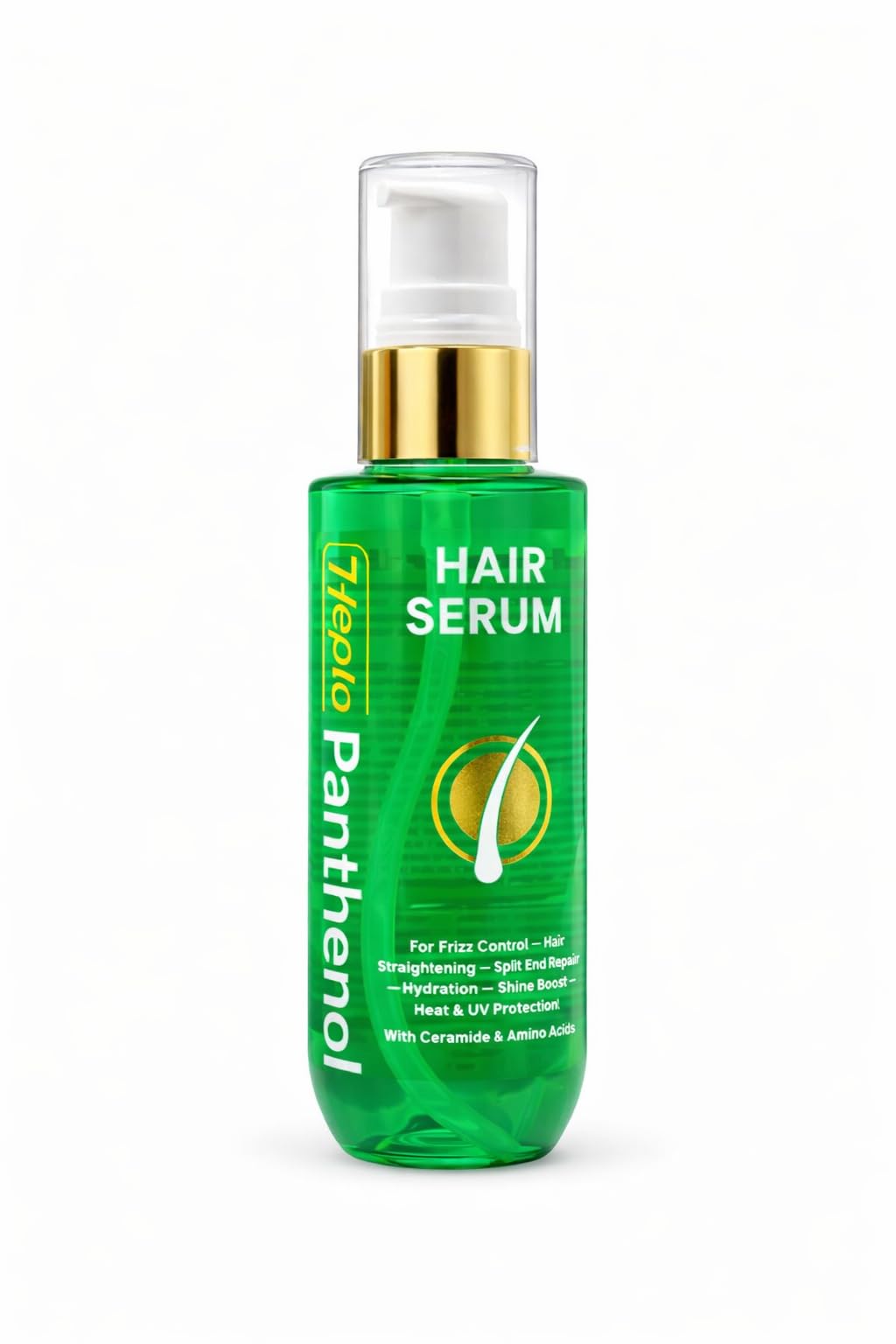 Hepta Panthenol Hair Serum with Ceramide and Amino Acids, Frizz Control, Heat Protection, Split End Repair, Hydration and Shine Boost, 100ml