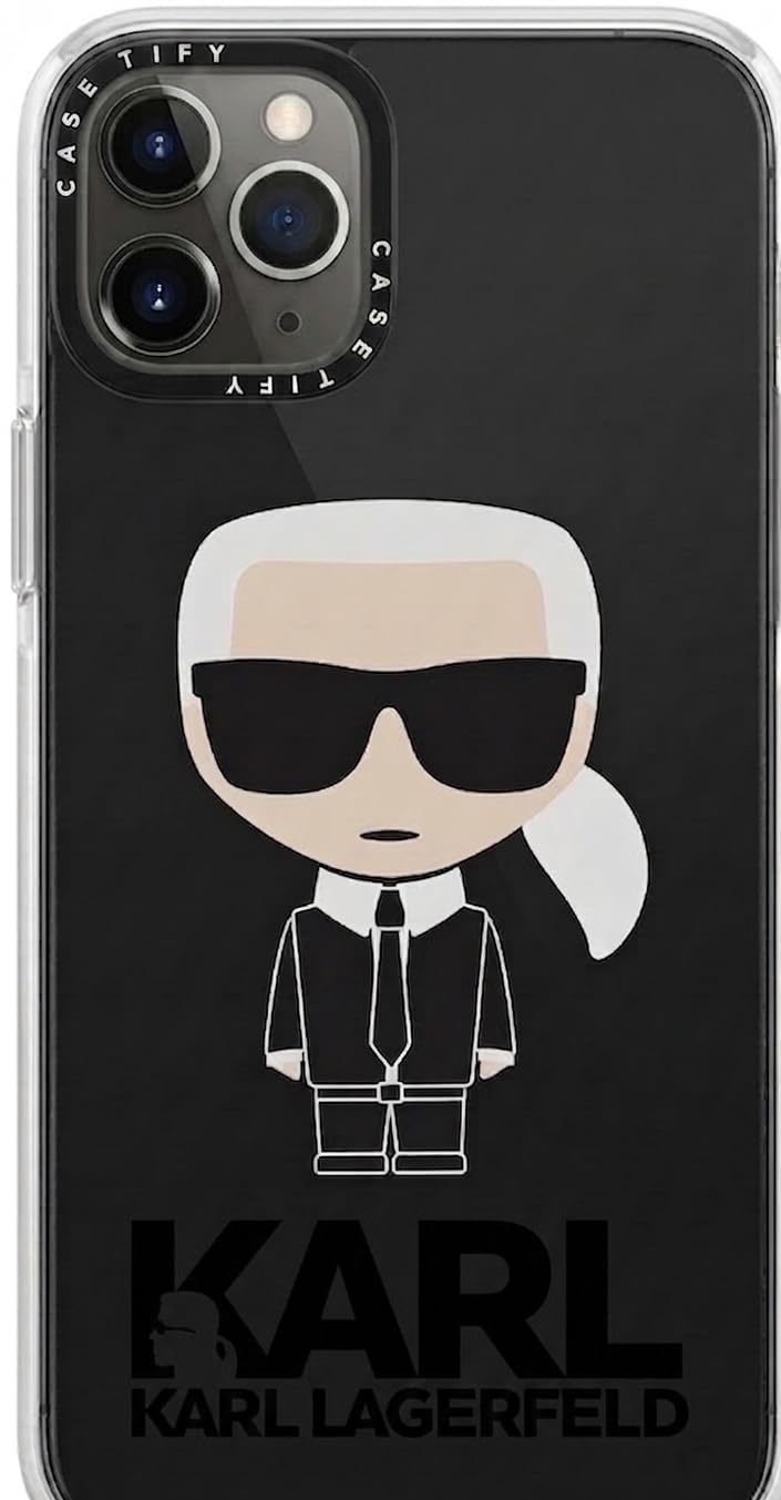 Kaarl Lagerfeld Clear Case for iPhone 11 Pro Max 6.5, TPU, Black