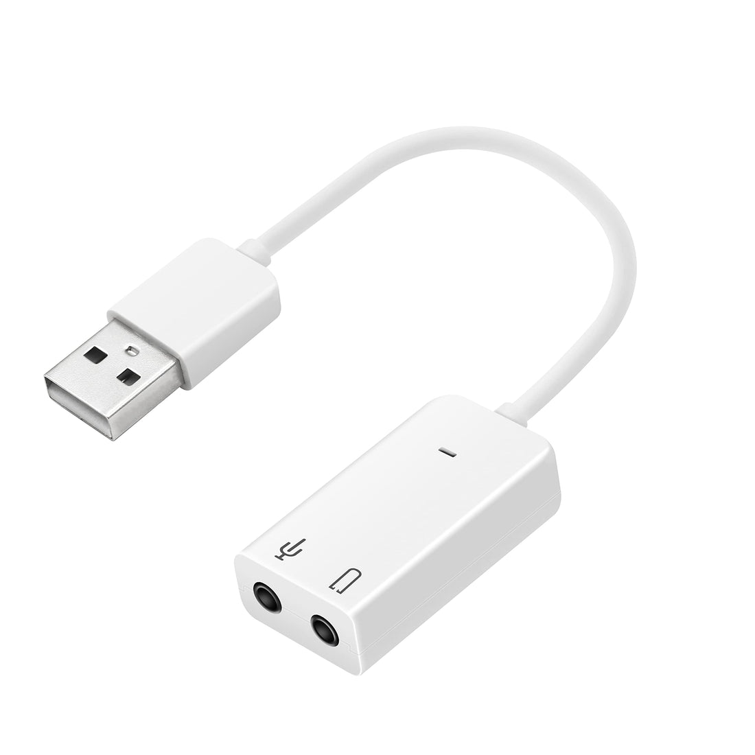 7.1 USB External Sound Card Audio Adapter HONGLEI USB2.0 to 3.5MM Audio Output Microphone Input Converter Plug and Play for Windows/Vista/Win7/Linux/WinCE/Android/Mac - White