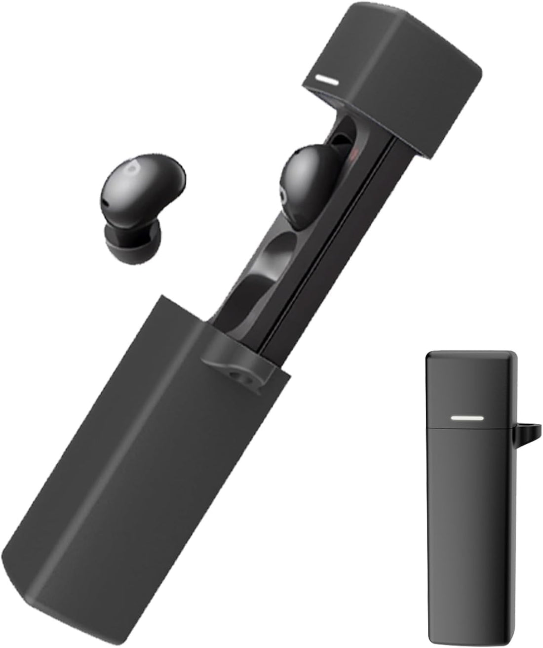 Dl3 Mobilak Compatible with Anker Soundcore Anker A30i Case Cover, Soft Silicone Shockproof Protective Case Wireless Earbuds with Carabiner, Front LED Visible (Black)