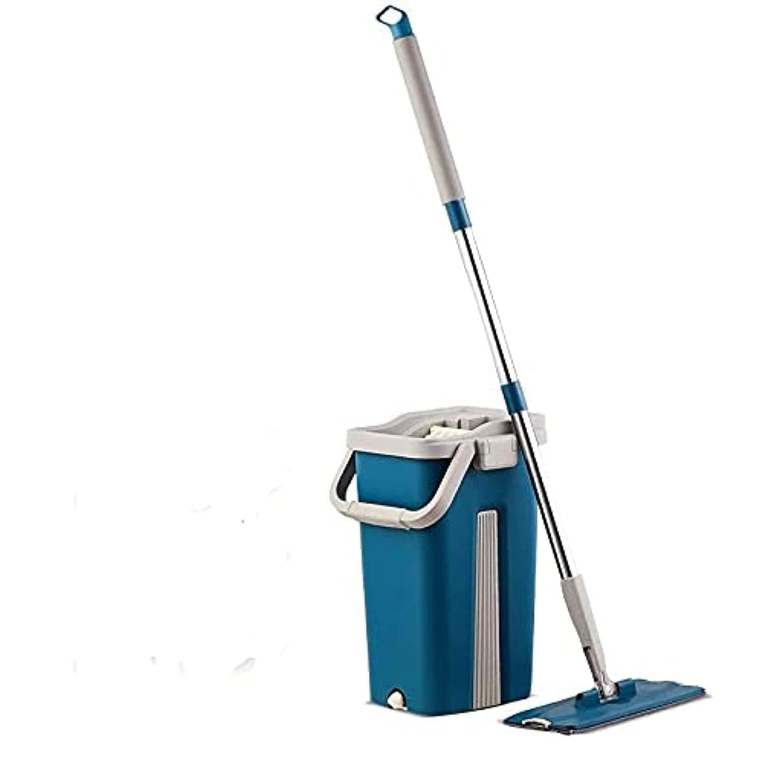 Spaceshoop bucket with flat mop wiper system is perfectly suitable for parquet and all types of flooring ensuring a deep and streak-free clean every time Blue