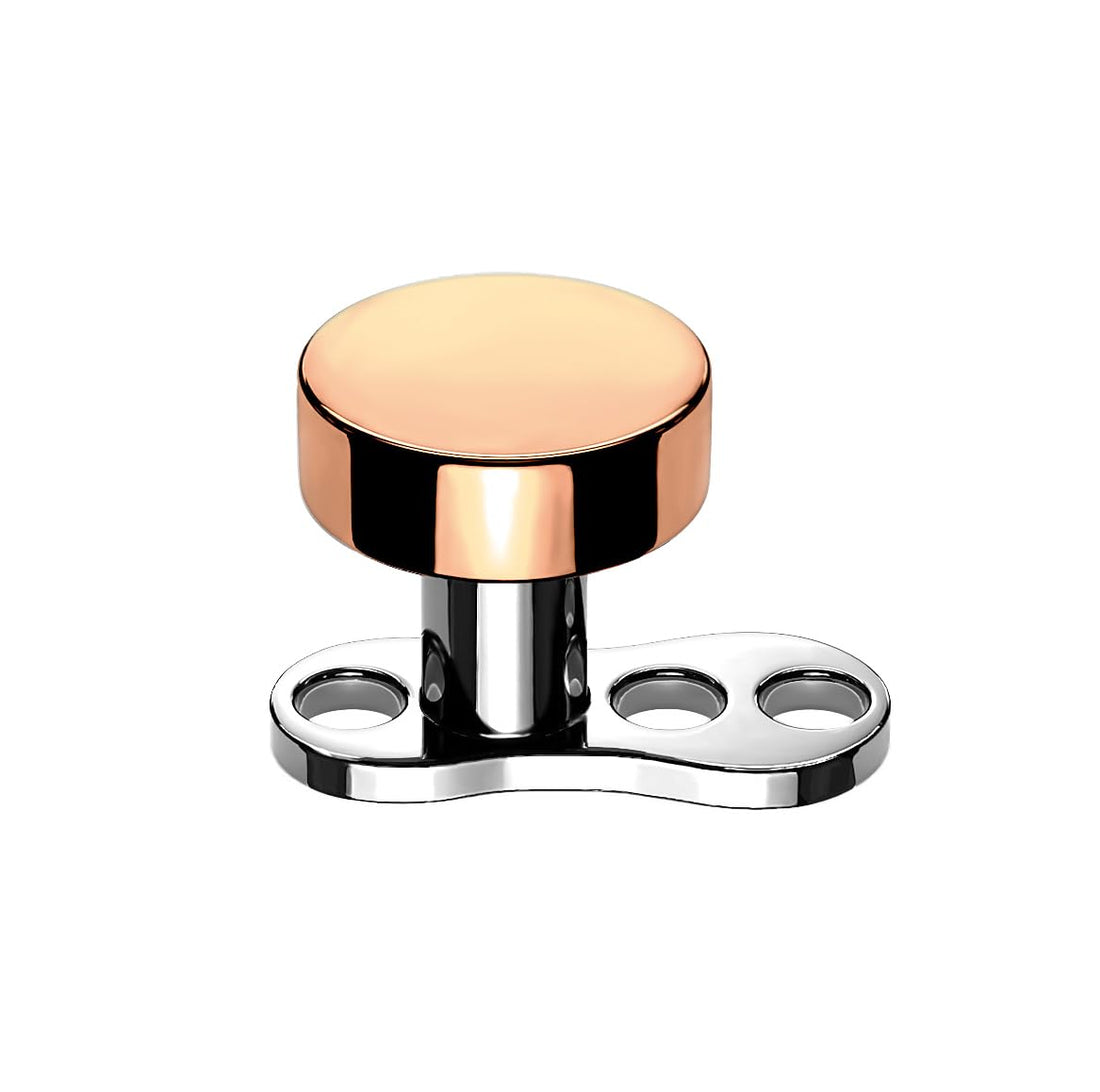 Microdermal Flat Round Dermal Anchor Piercing Jewelry – Rose Gold