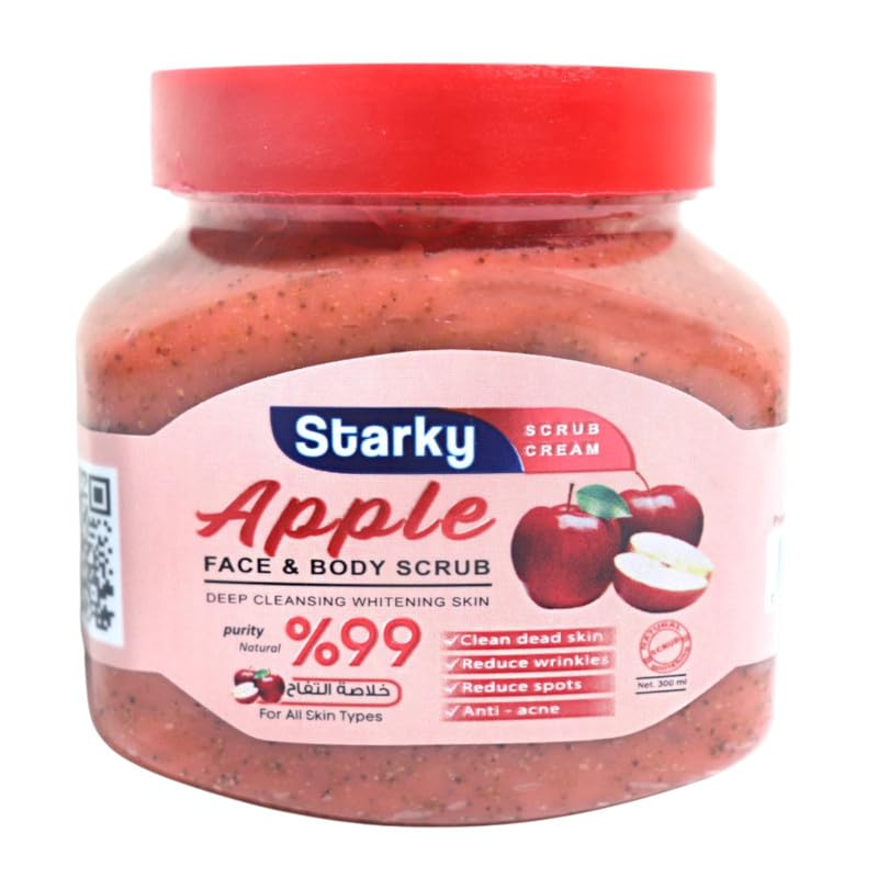 Starky Scrub Cream Face&Body Scrub Deep Cleansing Whitening Skin With Apple For All Skin Types-300ml