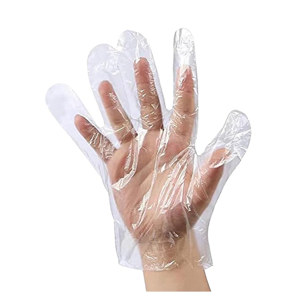 Downtown 100-Pack Disposable Food Preparation Gloves, Large Size Latex-Free Polyethylene Hand Protection for Kitchen Use, Clear Plastic Gloves for Cooking, Handling Food and Cleaning Tasks