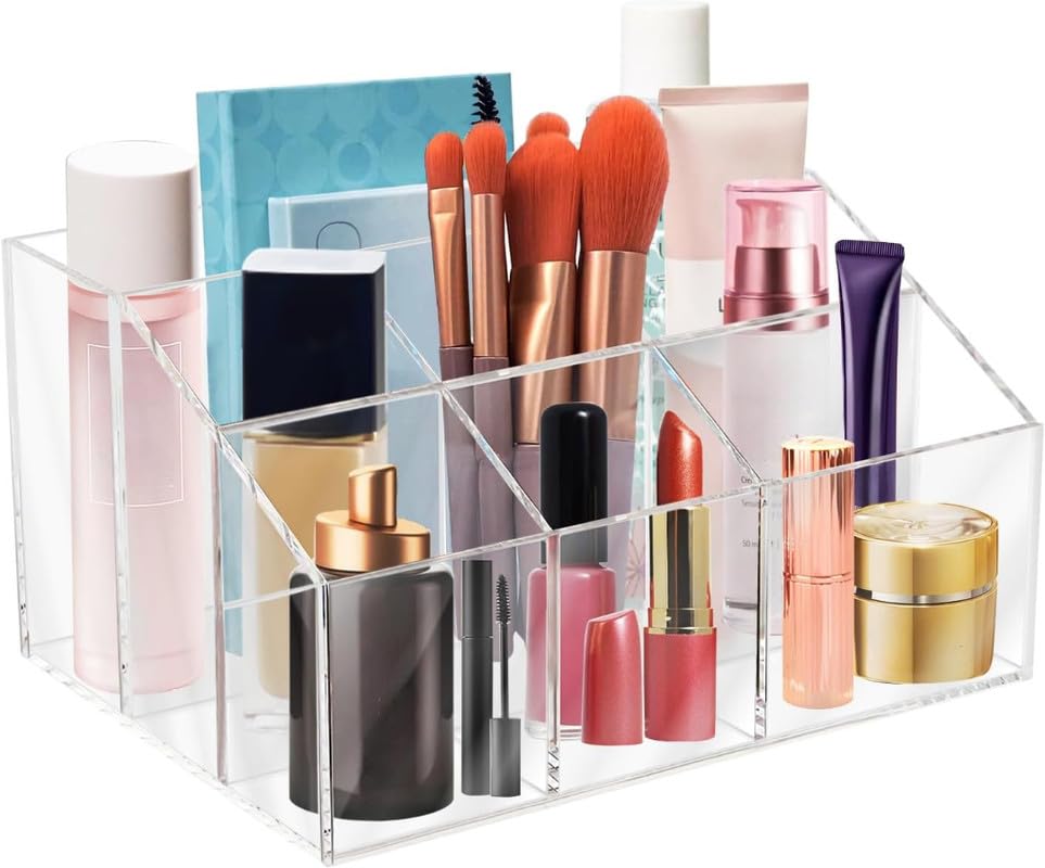 Best Media Desk Drawer Organizer Trays and Accessories Set, Multi-Piece Clear Storage Bins for Office Supplies, Makeup, and Utensils, Includes Bonus Everlasting Inkless Pencil for Home and Office