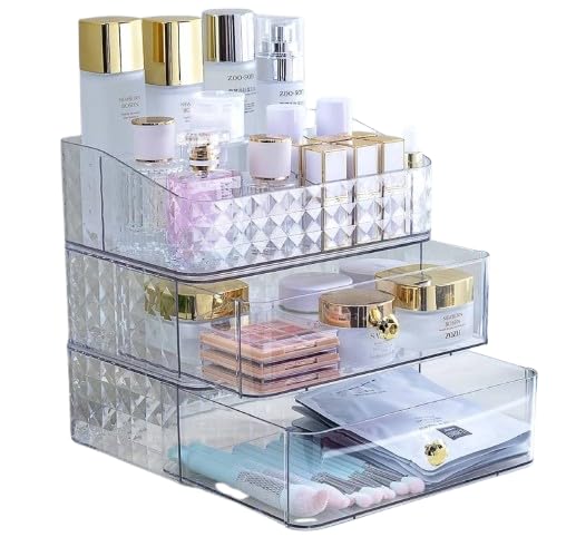 Makeup Organizer with High Quality Material for Storing Beauty Tools and Accessories - Stylish and Modern - Small (3 Floor)