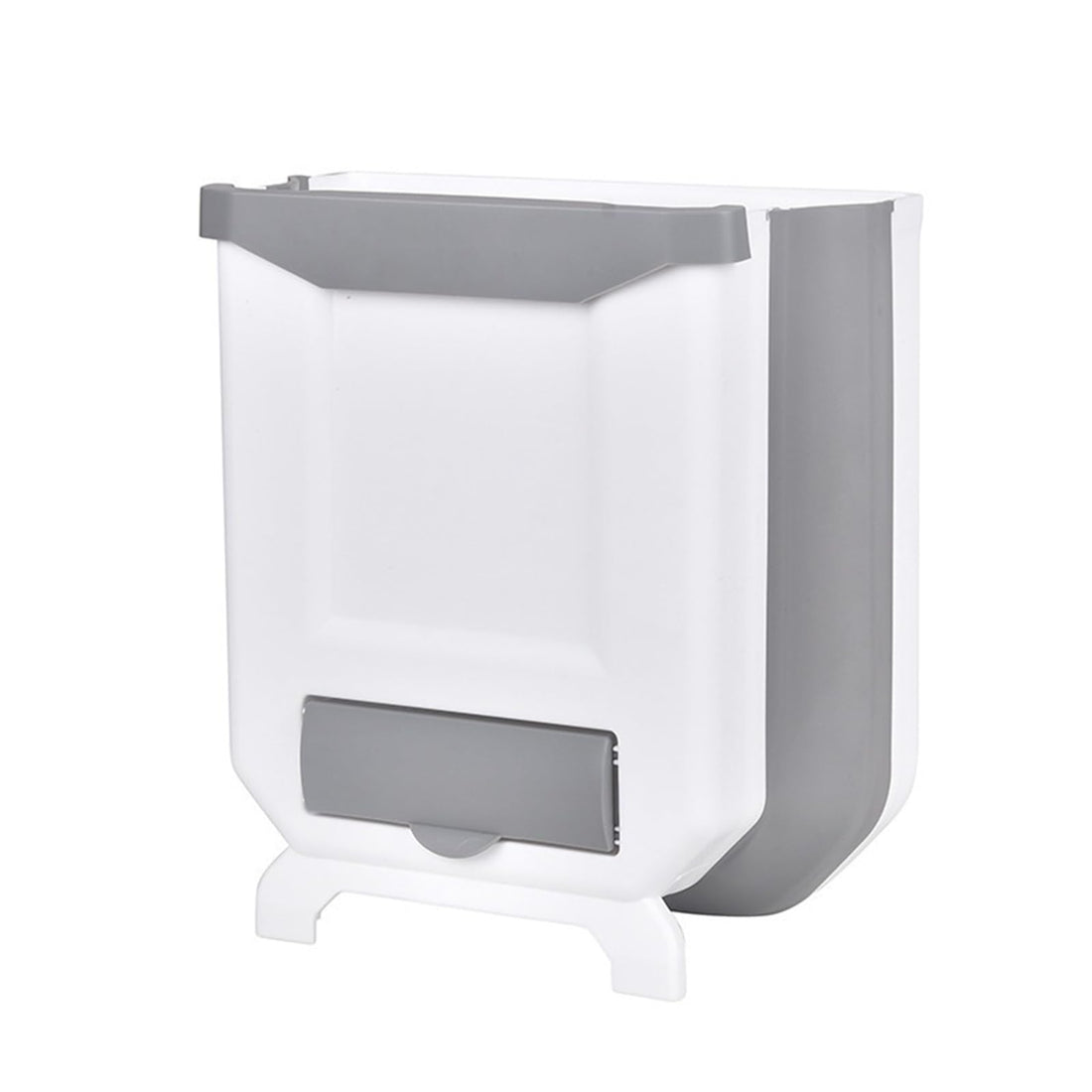Tazweeq Hanging Kitchen Trash Can, Plastic Collapsible Trash Can with a Pack Garbage Bag, Foldable Simple Garbage Can with Garbage Bag Storage for Cabinet, Kitchen, Bedroom, Bathroom (White)