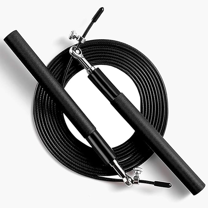 MD Stay Fit Original Metal Skipping Rope, Steel Coated Cable, Aluminum Anti-Skipping Handle, 360 Degree Ball Bearing, 3 Meters Length
