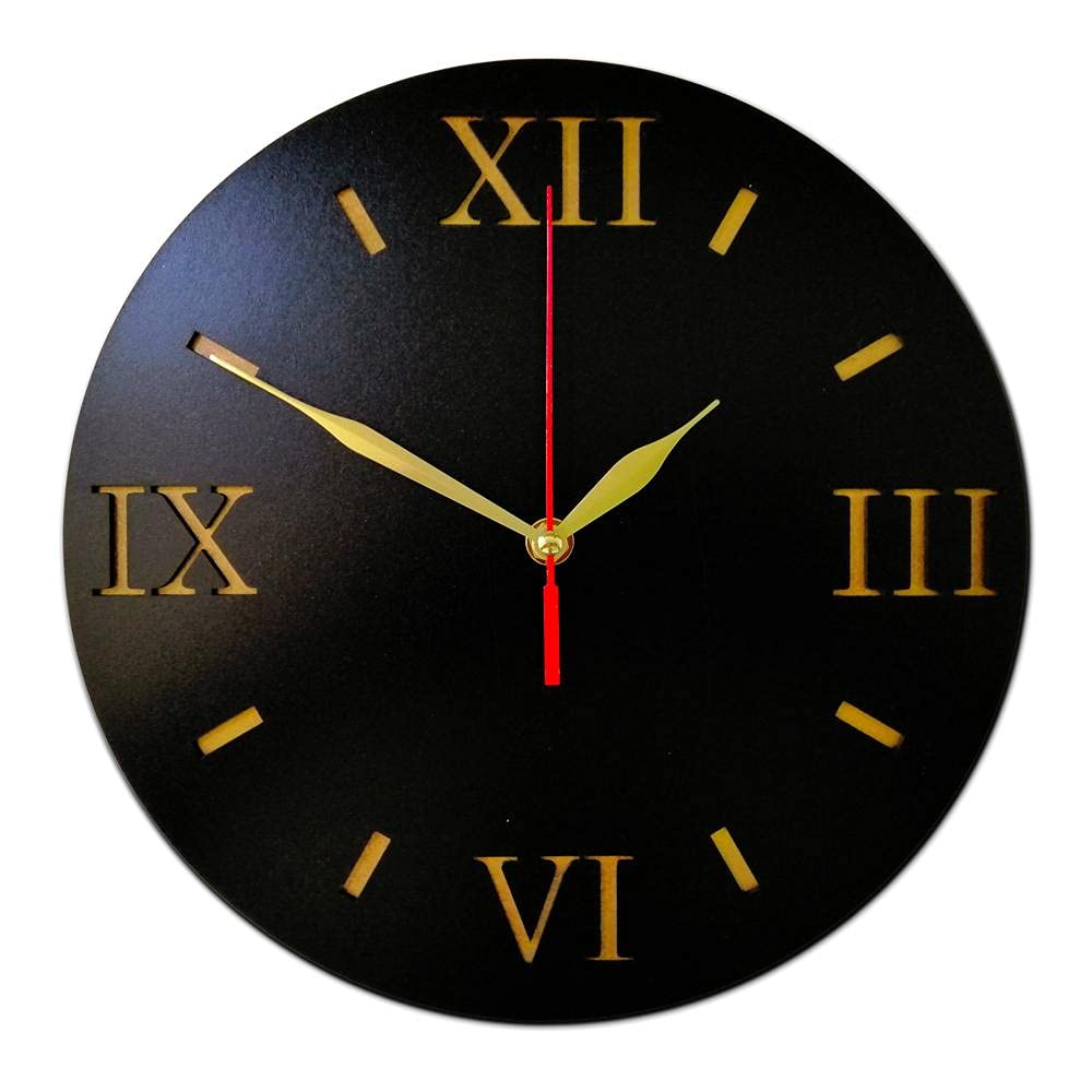 Sapphire Wood Wall Clock - Modern (Black), 2724737357128