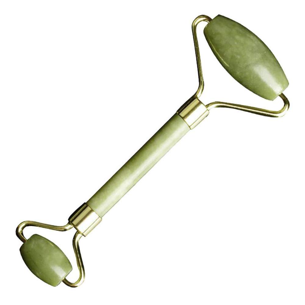 Jade Roller for Face, 2019 New Beauty Facial Skin Massager Natural Quartz Massager Roller for Eyes, Face, Body,Neck,Slimming, Firming Wrinkles (Green) (DAYUN)