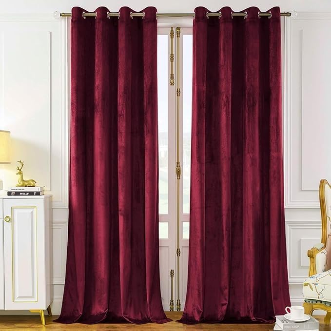 Aero Linen Thermal Insulated Curtain, Steel Grommets, Solid Blue (WINE, 140 * 250)