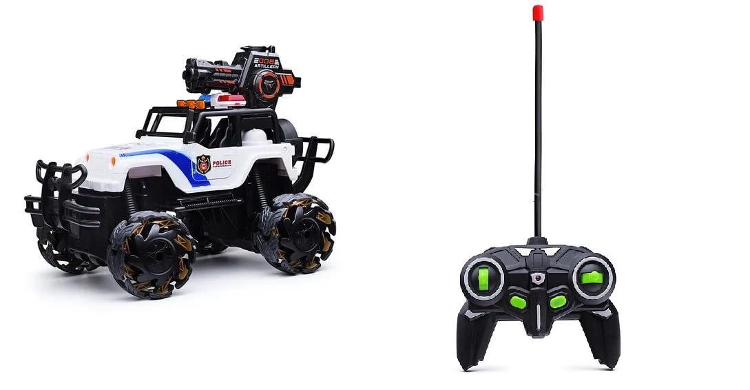 Car "Jeepp. Police" with a gun, r/u, 27 MHz, in a box