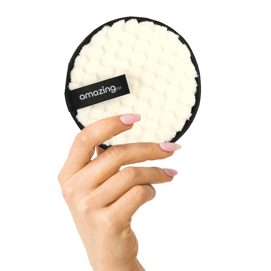 THE PACK | Reusable Makeup Remover Sponge, |amazingEGP| Microfiber Cleansing Pad, Washable, Travel Pouch Included (white)