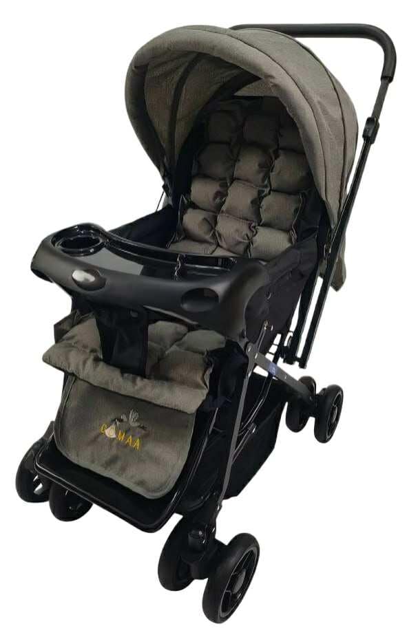 Stroller/Pram Suitable for Newborn/Infant/Baby/Kids with Dual Tray| Leg Rest |One Hand Fold Stroller | Multi-Postion Reclining Seat Suitable For 0 Months+ (Upto 24 Kg) -BY HAPPY KIDDO