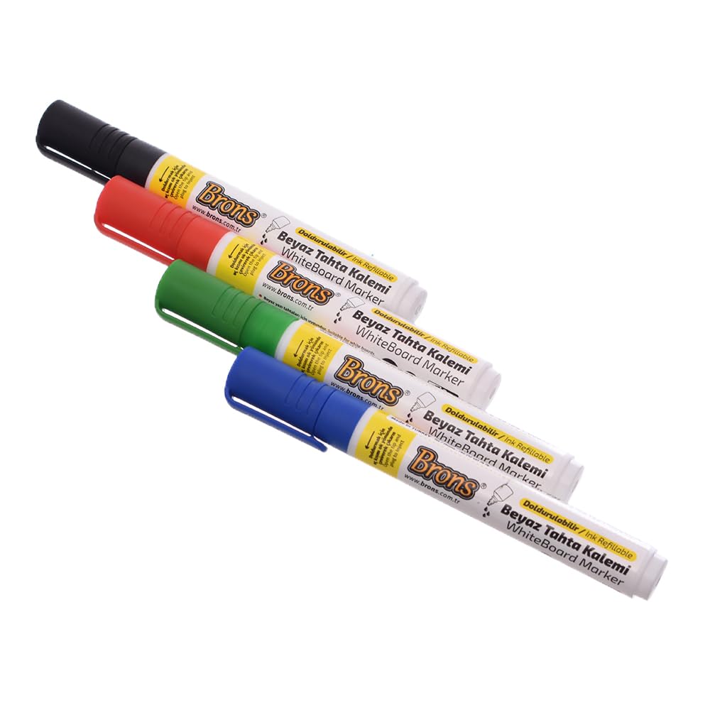 Elmaayergy BR-9501 REFILLABLE Set Of 4 Pieces Of White Board Marker Pen With Durable Material, Suitable For School And Home