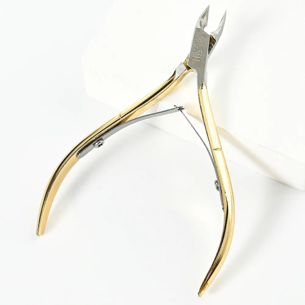 Nopatia Professional Nail Clipper for Dead Skin Remover - Precision Manicure and Pedicure Tool - High Quality Stainless Steel Tweezers for Complete Care of Nails and Cuticles (Gold)