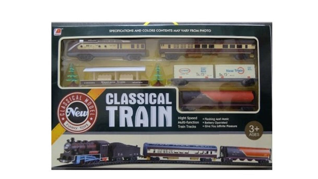 Generic 1890415-13023-2 Battery Operated Rail Train Toy with Light and Music