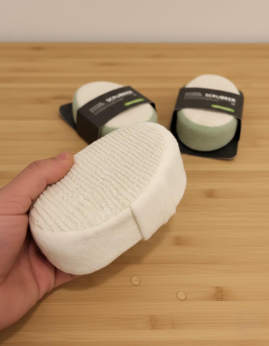 Padded Bath Loofah, Soft and Gentle Exfoliating Body Scrubber for Daily Shower Use available in multiple colours.