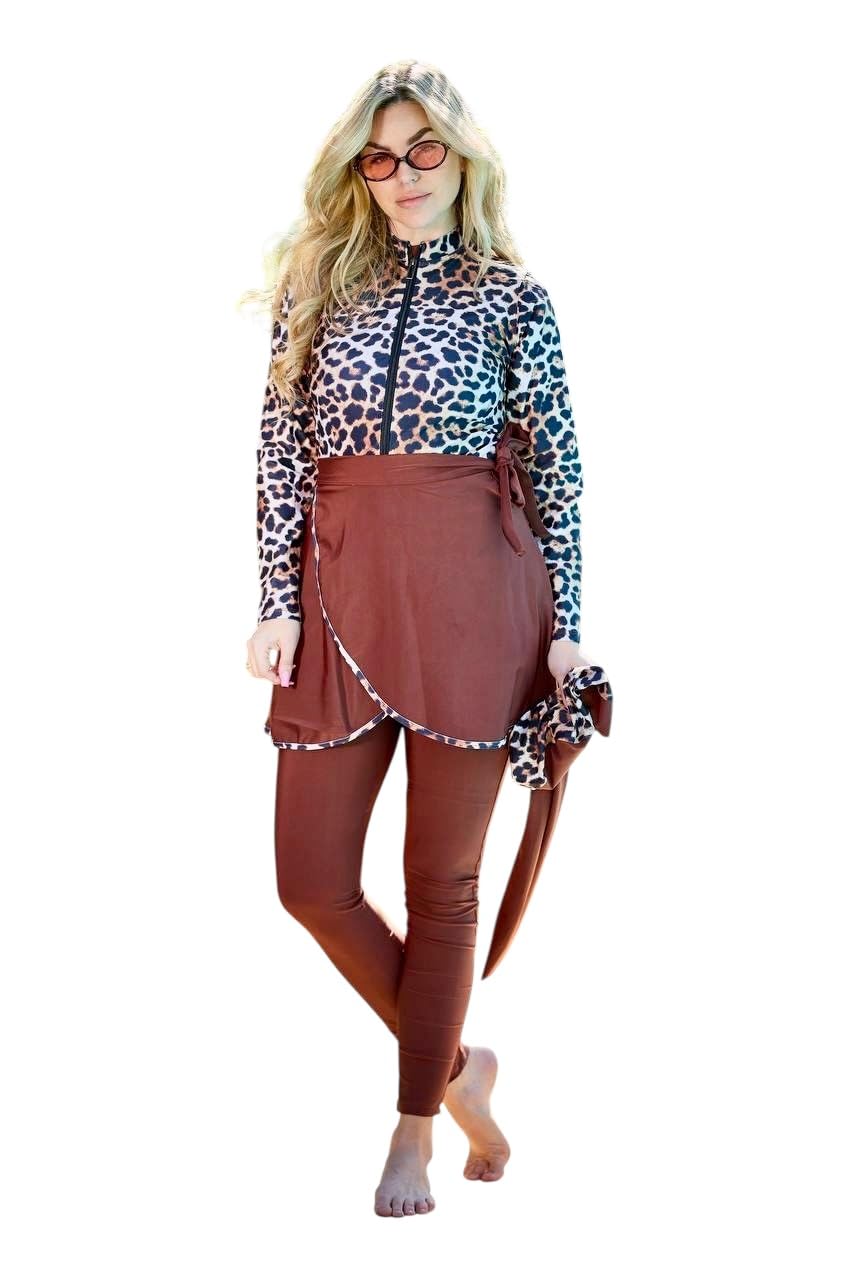 Tiger Women's Burkini 4 Piece Boldness and Elegance Every Step for Hijab