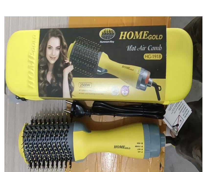 Home Gold Hair Dryer Brush 2500 Styler Dry & Wet Hair + Bag Brand Gift 2500W(one year gurantee) (one year warranty)
