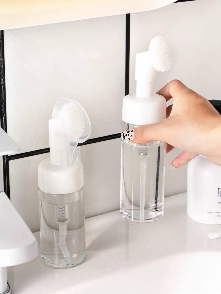 Rotating Facial Cleansing Brush, Facial Cleansing Foam Bottle with Gel Brush for Cleaning Head (1pcs)