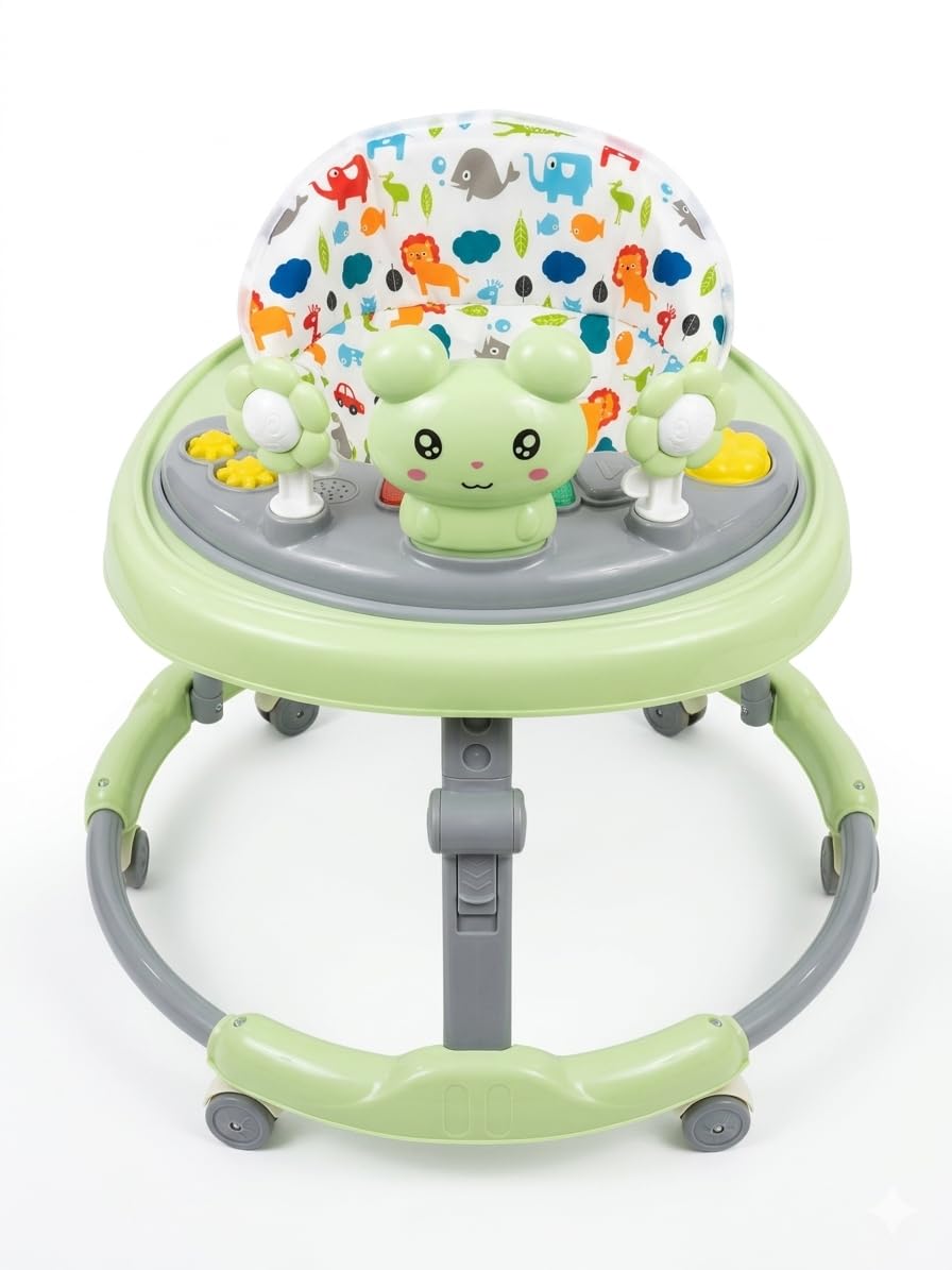 Walkerr with Easy Fold Frame for Storage with music and Can be used as a dining table and as walker, Ages 6 Months +Multicolor BY THE MALL (GREENBLUE)