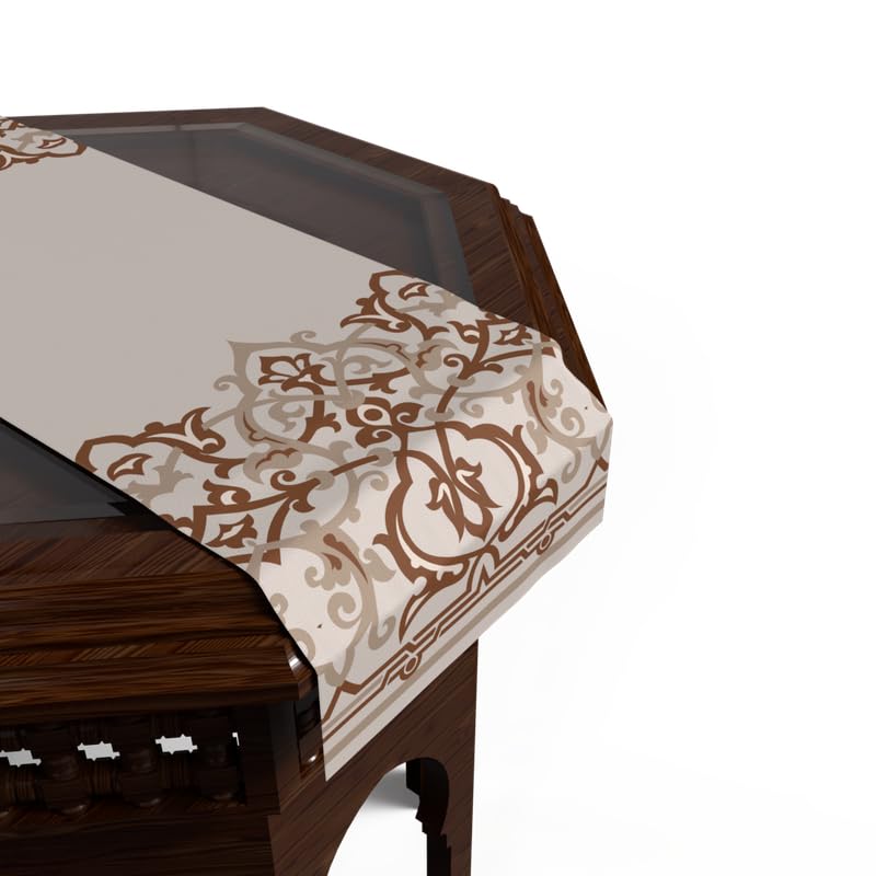 ART MOOD HOME Ramadan's Unique Atlas Velvet Runner White*Beige 35W*140L