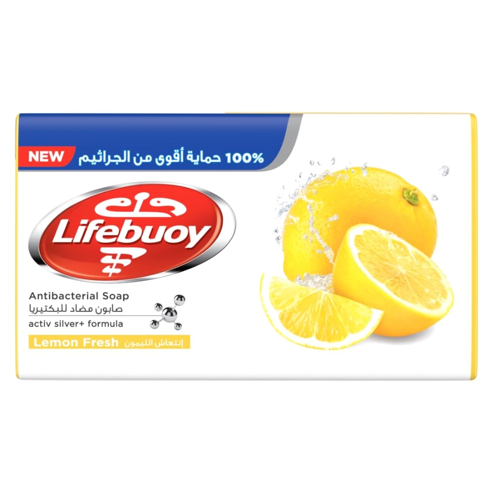 Lifebuoy Antibacterial Bar Soap Lemon Fresh Made with Activ Silver Formula 115G