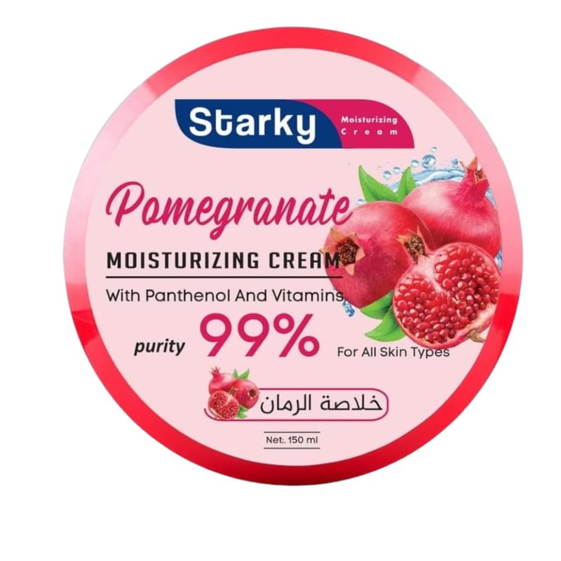 Starky Moisturizing Cream With Panthenol&Vitamins For All Skin Types-99% Purity-Pomegranate-150ml