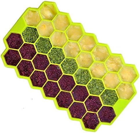 HOMERA Silicone Honeycomb Ice Cube Tray with 36 Cavities and Lid for Ice Chocolate Jelly Fruit Microwave Freezer Dishwasher Safe Reusable and Flexible Mold