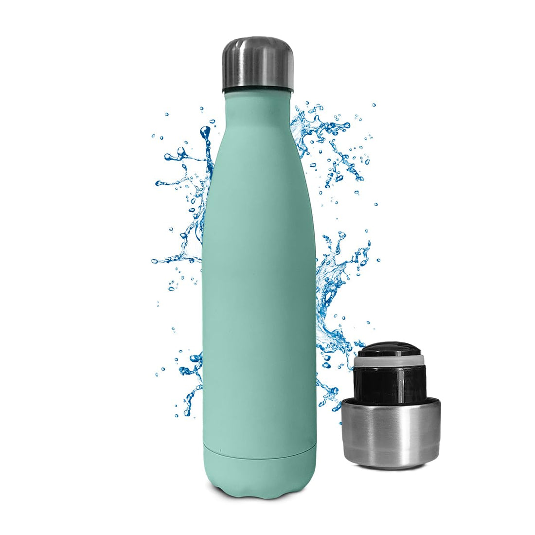 hanso Sport Bottle Stainless Steel Double Wall Insulated Vacuum Flask for Hot & Cold Drinks - Leak-proof Design, Eco-friendly Choice - Ideal for Gym, Hiking, and Everyday Use (Light Blue)