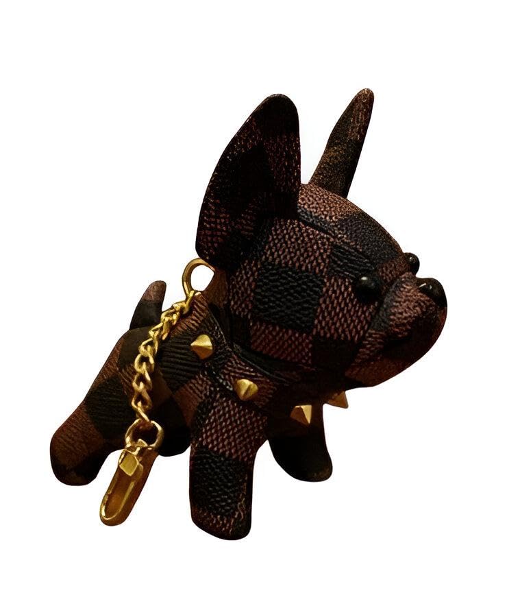 Synthetic leather series - Dog key made of beautiful leather, French bulldog keychain, creative PU leather, cute animal keychain, family friend, partner gift