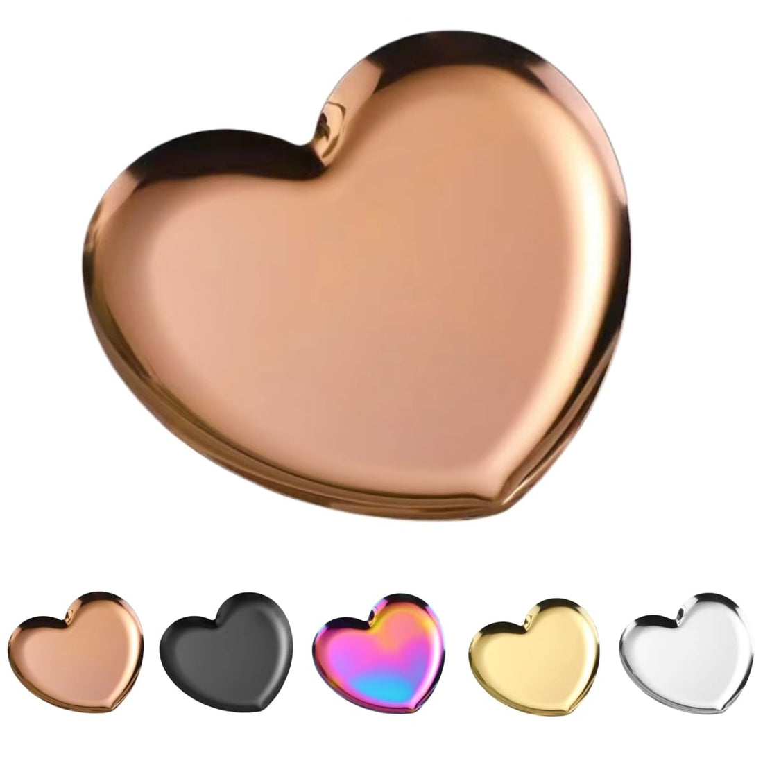 TOPYOKK Stainless Steel Spoon Rest for Stove Top, Cute Spoon Rest for Kitchen Counter, Cooking Spoon Holder for Kitchen Counter (Heart, Rose Gold)