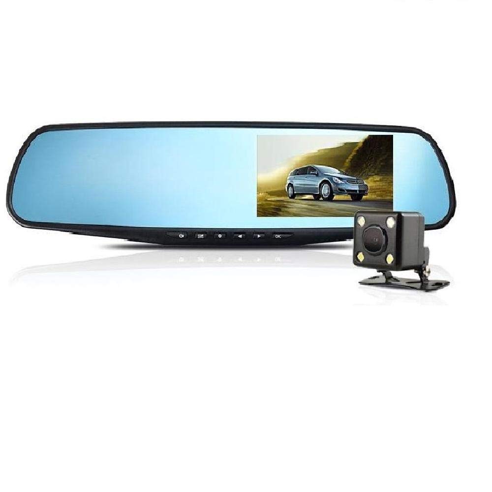 4.3inch Car DVR HD 1080P Dual Lens Auto Mirror Dash Cam Recorder Rearview Camera