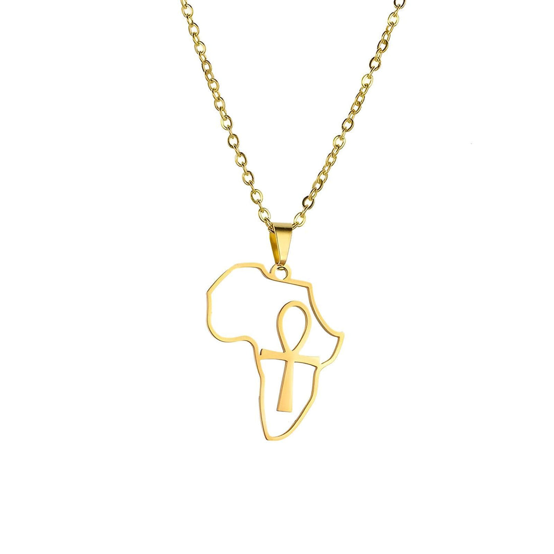 Jewelry - Contemporary African Continent Outline Necklace, Long-lasting Stainless Steel Construction for Women and Girls Who Love Sophisticated and Meaningful Accessories