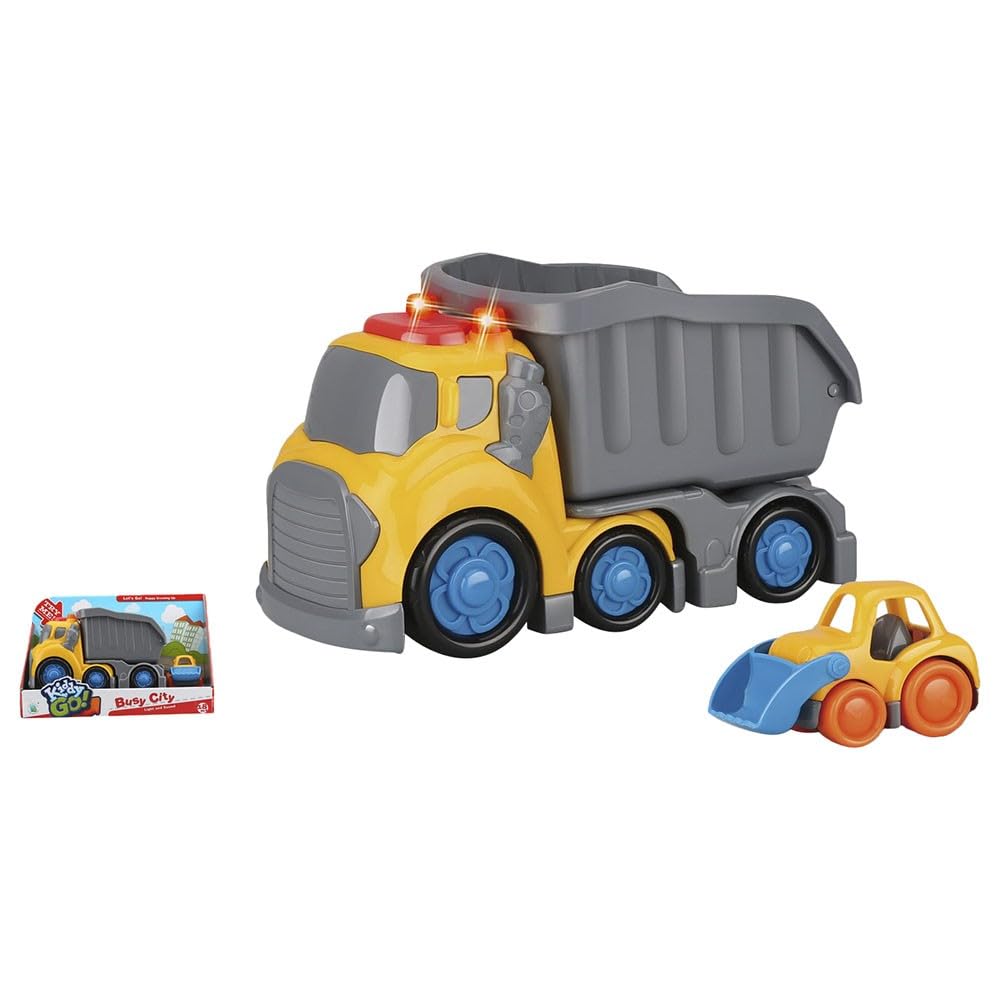 Free Wheel Dump Truck with Lights and Sound, 19.5 cm Size
