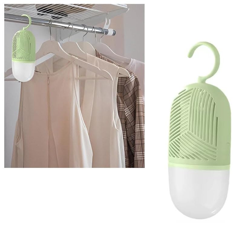 Moisture Absorber, Portable Hanging Humidity Box Effectively Absorb Excess Moisture, Dehumidifiers and Deodorizers for Closet, Wardrobes, Bedrooms, Bathrooms, Refillable(1 Piece, Green) by Rana Store