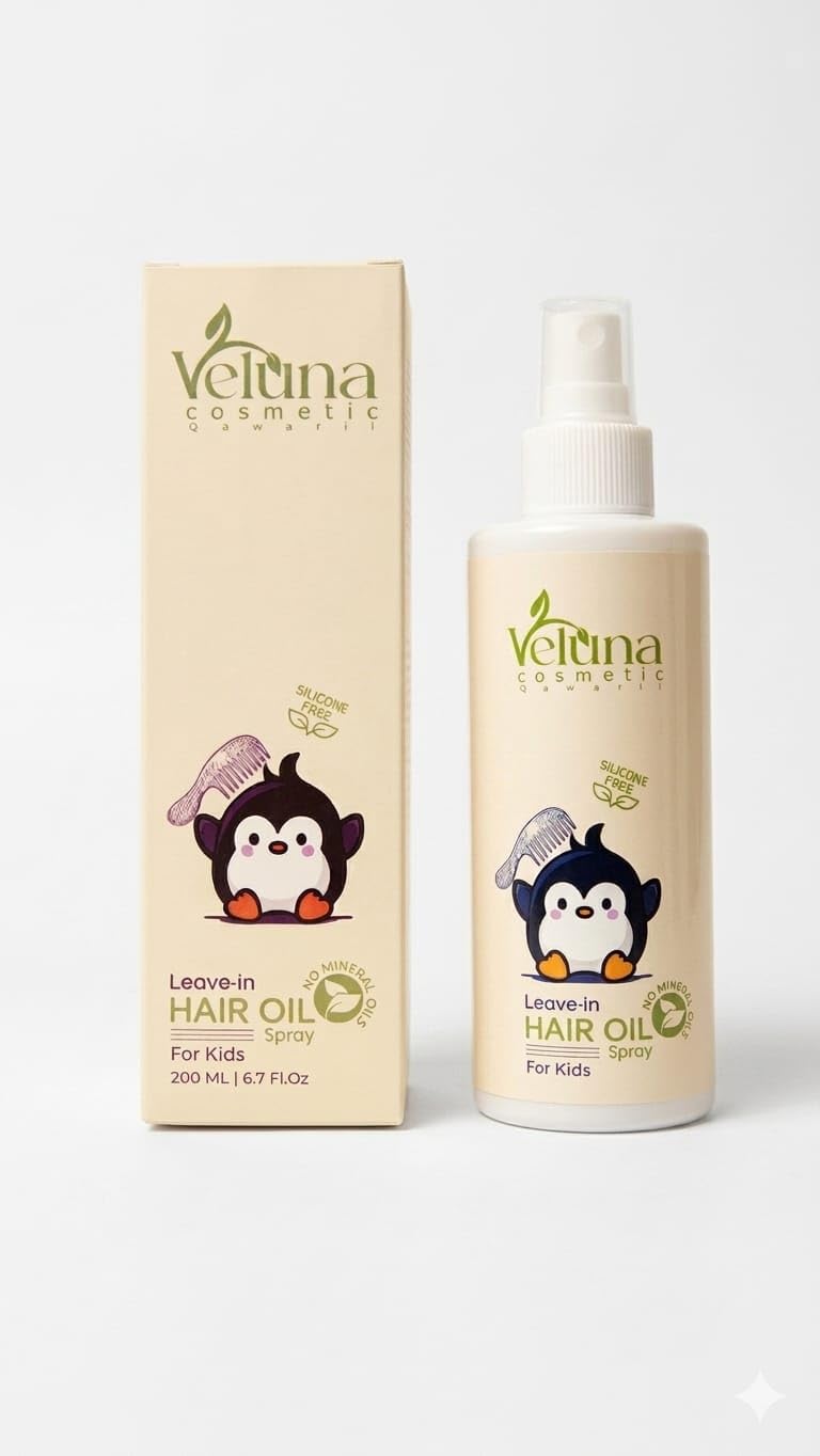 Veluna Leave-In Hair Oil Spray for Kids - Velona Hair Oil - Hydrate, Detangle & Reduce Frizz -200ml